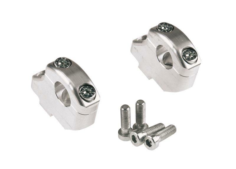 Pontets décalés et réhausseurs LSL argenté 16/25mm, pour guidon Ø22mm