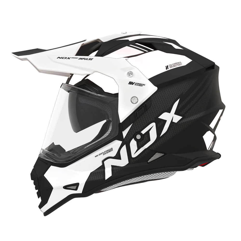 Casque NOX N312 Impulse noir mat blanc