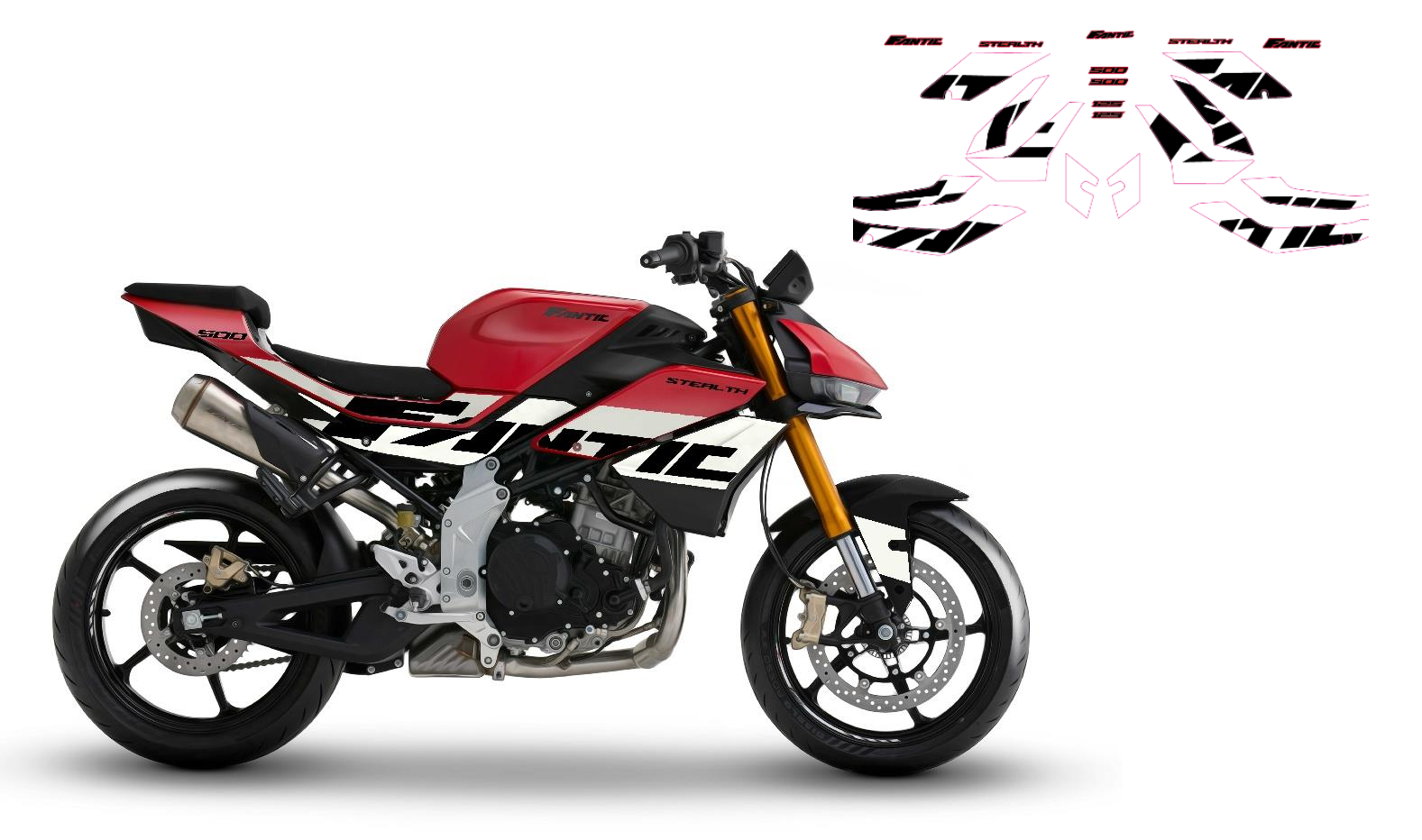 KIT DECO POUR FANTIC STEALTH 125/500 ROUGE