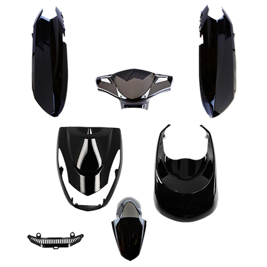 KIT CARROSSERIE / CARÉNAGE PEUGEOT KISBEE 2 ET 4T NOIR VERNI