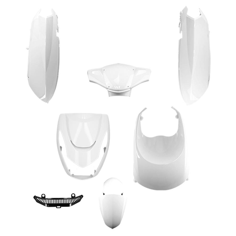 KIT CARROSSERIE / CARÉNAGE PEUGEOT KISBEE 2 ET 4T BLANC VERNI
